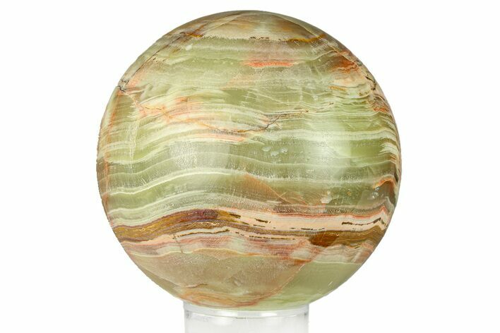 Polished Green Banded Calcite Sphere - Pakistan #301468